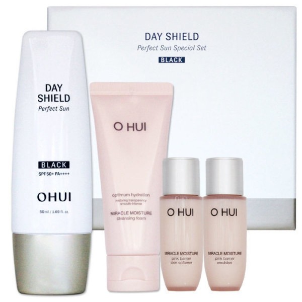 Ohui Day Shield Perfect Sun Black/Red Sunscreen Set / 오휘