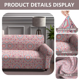 Gdmhy Washable Stretch Sofa Couch Covers for 3 Cushion Couch Sofa - Floral Pattern,Printed,Pet Friendly Furniture Protector Couch Cover with Elastic Bottom, Universal Fit for Kids, Pets