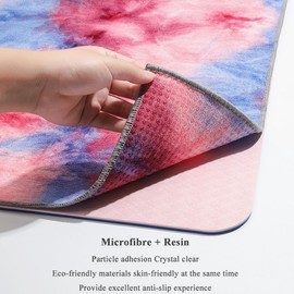 Oaygat Yoga Mat Towel Non Slip Hot Yoga Towel with Grip Dots 24" x72" Quick Dry Yoga Blanket Super Soft Sweat Absorbent Microfiber Mat Cloth Towel with Mesh Carry Bag for Hot Yoga Pilates Bikram Gym