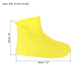 PATIKIL XXL Waterproof Shoes Cover, 1 Pair Silicone Non-Slip Overshoes Reusable Foldable Shoe Protector Rain Galoshes for Boot Rainy Snow Outdoor, Yellow
