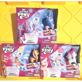 Hasbro MY LITTLE PONY Zipp, Sunny, Izzy With 16 Accessories, NEW Set Of 3