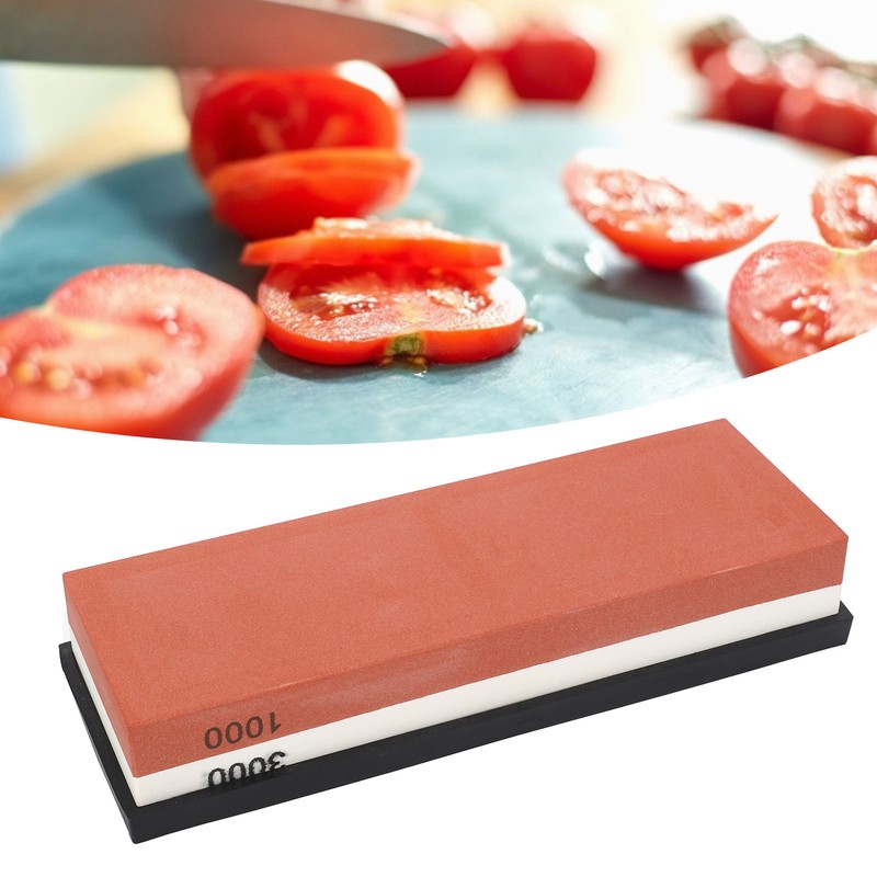 Household Knife Sharpening Stone White Corundum Whetstone with Base 1000