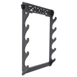 Zerobegin Sword Holder Wall Mount Samurai Sword Stand Display Katana Wakizashi Tanto Wall Hanger Wooden Frame Rack,Black,5 Tier