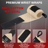 TECEUM Weightlifting Wrist Wraps with Thumb Loop – Beige –
