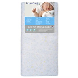 Dream On Me Stars Bright Crib & Toddler 180 Coil Mattress, Greenguard Gold Certified, Made in USA, Waterproof Cover