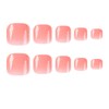 MOTIBACK 24Pcs Press-On Toenails - Pink Gradient Toenails, Short Square