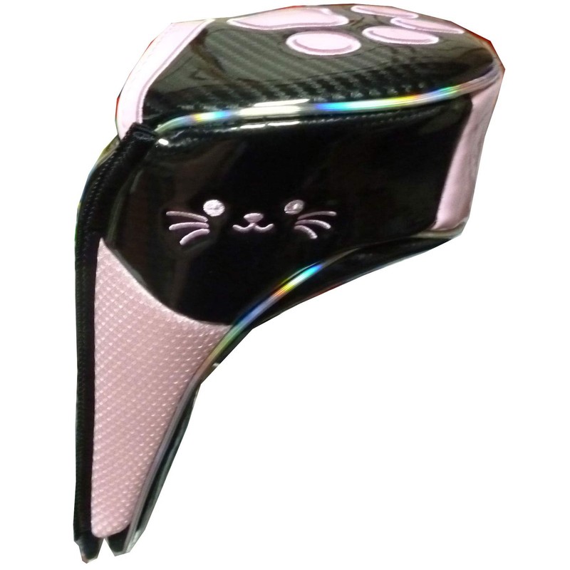 Fairway Paw Magnetic Golf Headcover (Black/Pink)
