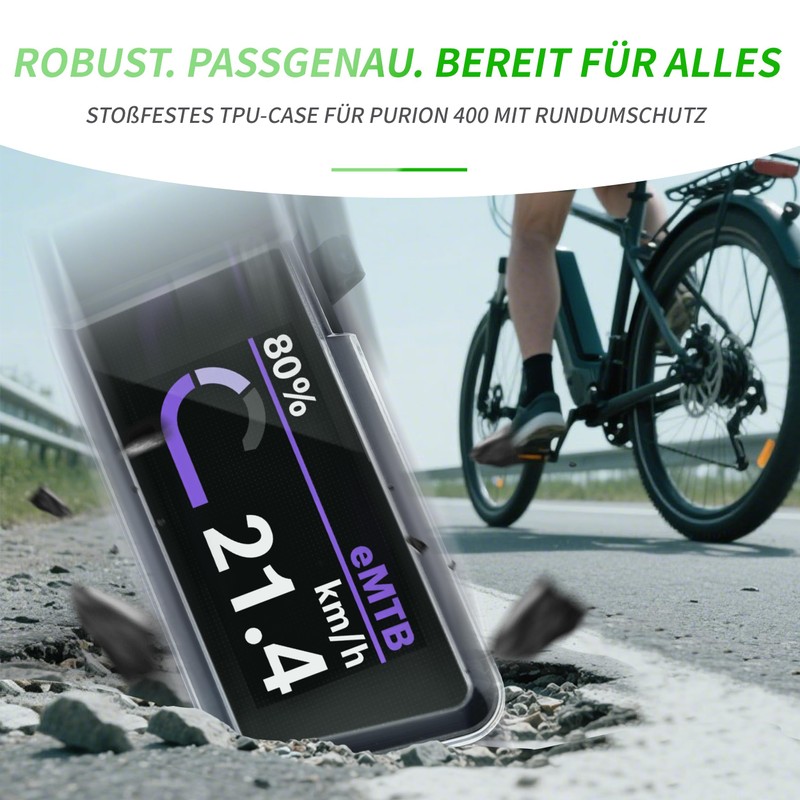i-LEFANTE TPU Case for Bosch Purion 400 - Transparent Bicycle