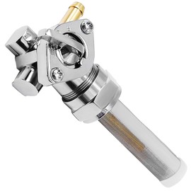 BOMLING Fuel Petcock Gas Tank On off Compatible with Harley Dyna Fatboy Heritage Softail Springer Sport Glide Sportster 883 1000 Super Glide Low Rider,Silver