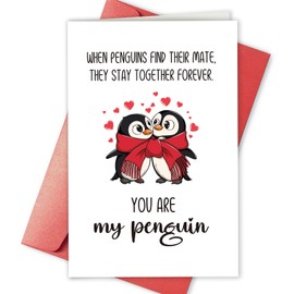 Bablira Bablira Penguins Anniversary Card for Men Woman, Romantic Valentines Card for Husband Wife, Love Card for Partner Couples, You are My Penguins