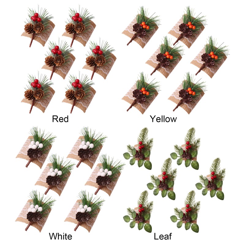 Pinecone Napkin Rings Sweet Reusable Christmas Napkin Holders Table Decor