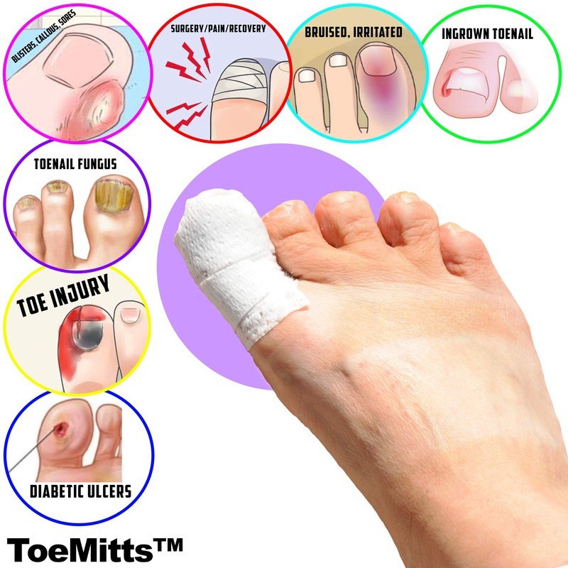 MediMitt ToeMitt Big Toe Bandages Non-Adhesive (Full Coverage Big Toe