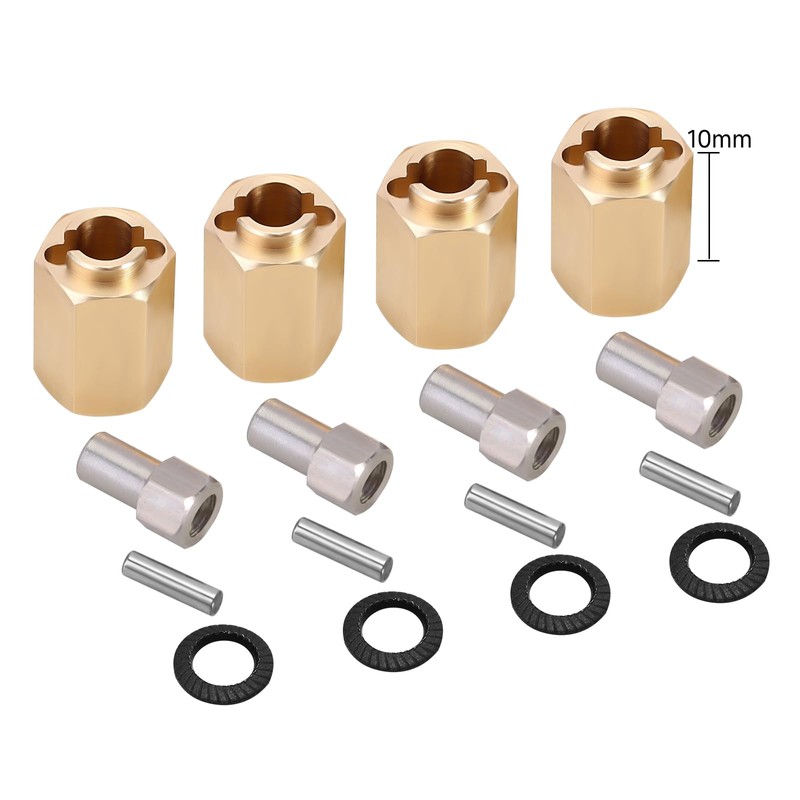 INJORA 12g/Set Brass Wheel Hex Hub 10mm Extenders Adaptor for