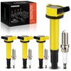 A-Premium Ignition Coil Pack and Iridium Spark Plugs Compatible with