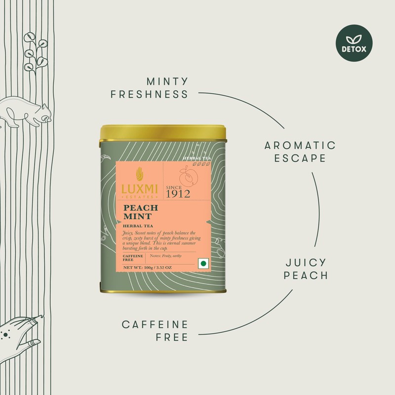Luxmi Estates - Peach Mint Tea - 100g (50 Cups)
