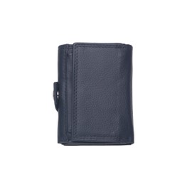 Josephine Osthoff Slim Wallet with Coin Compartment Men's Genuine Leather with RFID Protection Money Bag Women's Small Wallet Card Holder Wallet (203), navy, coin purse