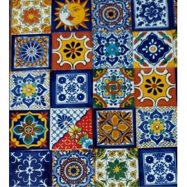 Azulejo Talavera 10x10cm Diferentes Colores 20 Pieza Confeti