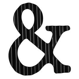 13.7" Metal Letters for Wall Decor, Corrugated Black Large 3D Letters, Decorative Farmhouse Hanging Alphabet Signs for Home Bedroom Office Wedding Party (&)