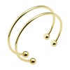 Linsoir beads Stainless Steel Adjustable Bangle Bracelets for Women Gold/Silver/Rhodium