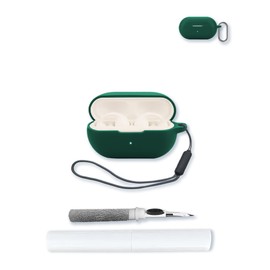 Case for Ambie AM-TW02 Sound earcuffs,Soft Protective,BOVUGAC Silicone Case Cover for Ambie AM-TW02 Earbuds with Keychain & Cleaning Kit & Lanyard-Green