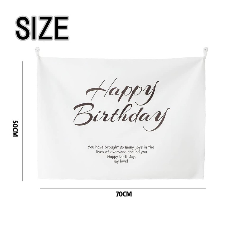 VIEAURA Happy Birthday Decoration Background Wall Decor Simple Tapestry Home