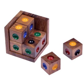 LOGOPLAY Crazy Six - 3D Puzzle - Colour Puzzle - Thinking Game - Puzzle Game - Patience Game - Logic Game in Wooden Frame