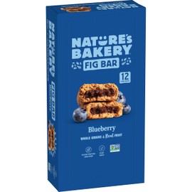 Nature's Bakery Whole Wheat Fig Bars, Blueberry, Real Fruit, Vegan, Non-GMO, Snack bar, Twin packs- 12 count