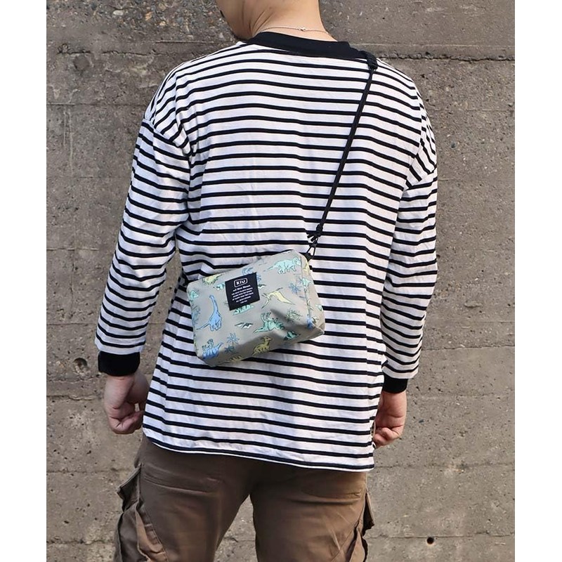 KiU and BleuBleuet Paracord Sacoche Pouch Shoulder Bag, Dinosaur BE