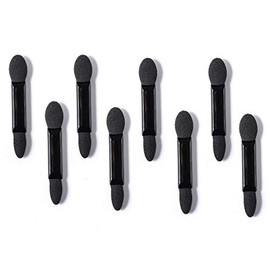 Kittro Sponge Tip Disposable Eyeshadow Brush Makeup Brushes Makeup Tools 100pcs Double Eye Shadow Brush (Black)