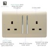 Trendi 2 Gang Artistic Modern Glossy 13 Amp Switched Tactile