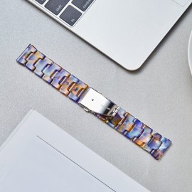 BINLUN Resin Watch Straps 12 14 16 18 20 22 mm for Women Replacement Watch Band 14 Colors Quick Release Wrist Strap Smart Watch Bracelets, Ocean Blue,20mm