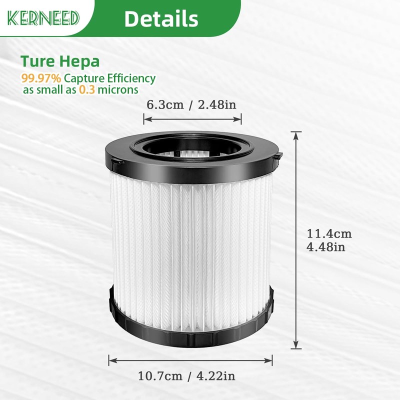 2 Pack DCV5801H HEPA Filter Compatible with DEWALT DCV580H, DCV581H