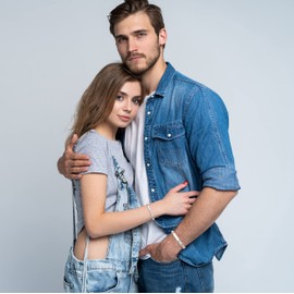 coai gift ideas, Alongside you for life long, engraving, a pair of partner bracelets, made of stainless steel., Stainless Steel