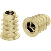 Wood Furniture Yellow Zinc Insert Nut With Hex Socket And