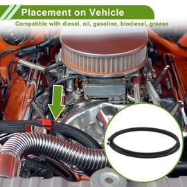 HOPESPANNER AN8 Fuel Line Hose Black 8ft Vacuum Hose Automotive Fuel Hose 8ft 3/7"ID 4/7"OD PTFE Rubber,Stainless Steel,Nylon Braided 1 Pcs AN8