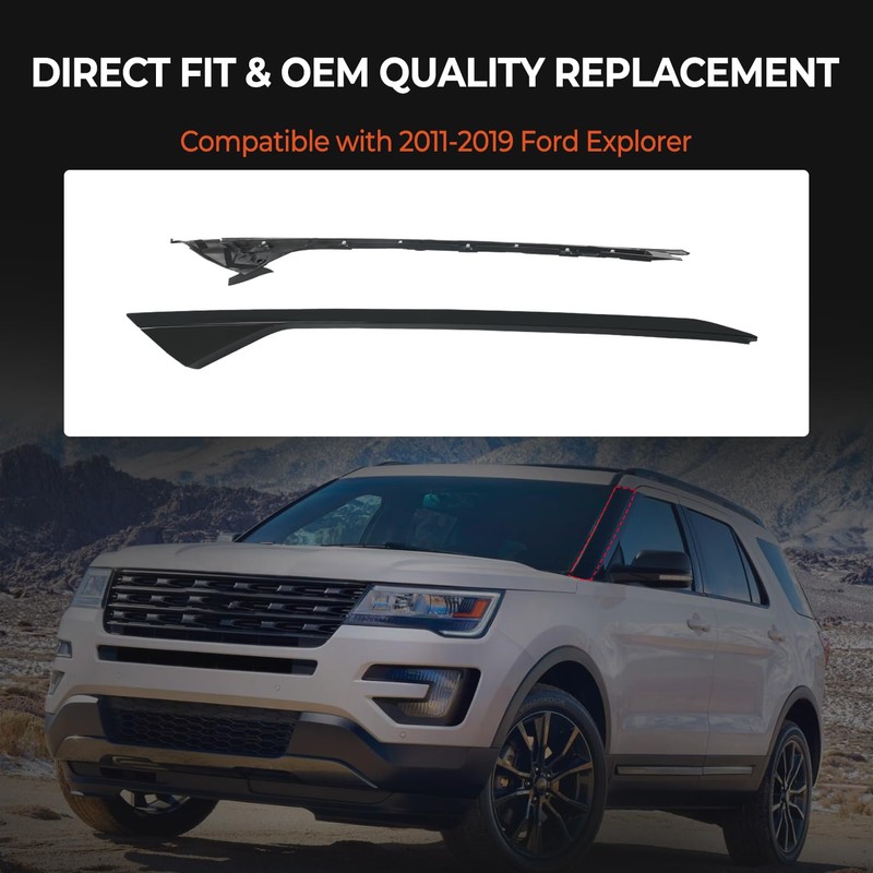 A-Pillar Molding Trim Kit Compatible with 2011-2019 Ford Explorer Left