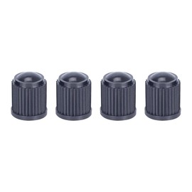 Marcraft Grey Standard Plastic Tyre Wheel Alloy Valve Caps Dust Caps (4 Pack) Universal for Cars, SUVs, Bicycles, Motorcycles, Trucks | Rubber Airtight Seal Plastic | Screw-On