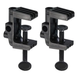 PATIKIL 0.51" Hole Dia. Desk Clamp, 2 Pcs Plastic Adjustable Universal C-Clamp Base for Microphone Mic Arm Table Lamp Gooseneck Mount Holder, Black