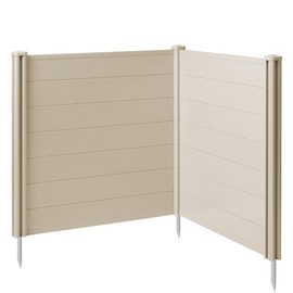 Casafield 42" x 42" Privacy Screen - Outdoor Vinyl Fence Panel Enclosure for AC/Trash Bins/Pool Equipment - Tan