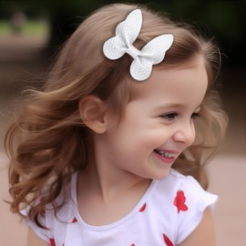 6 Pcs Butterfly Hair Clips Solid Color Lychee Veins Bow Hair Accessories Cute Fashionable Banger Hair Barrettes Holiday Headdress Hairpin, Girls Women Kids Party Cosplay Gift