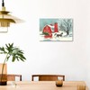 ART.COM Stretched Canvas Print Barn, Horse-Drawn Sleigh, 36" x 24"