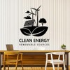 Vinyl Wall Decal Words Clean Energy Renewable Sources Solar Icon