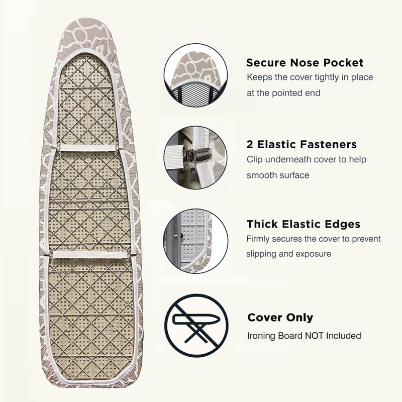 UniSimp Ironing Board Cover and Pad 15"x54" Extra Thick Natural