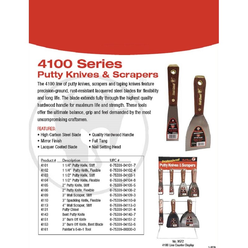 Red Devil 4103 1.5-Inch Stiff Putty Knife
