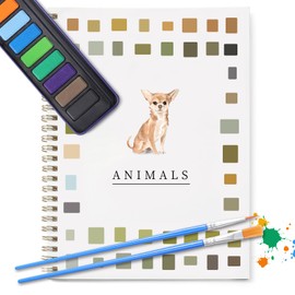 Dancart Beginner Watercolor Kit with Outlines, 12 Colors Rustproof Box, 2 Brushes & Multi-Theme Painting Book for Kids, Teens & Adults