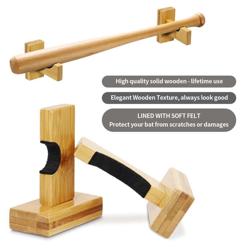 AK KYC Baseball Bat Display Case Holder Wall Mount Horizontal