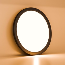 LQWELL® LED Ceiling Light, IP44 Waterproof Round, Flat, Modern, Simple, Thin Light for the Living Room, Bathroom, Bedroom, Kitchen, Balcony, Cellar, Office, 18 W, 3000 K, 1600 LM, 220 x 24 mm