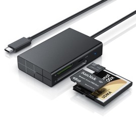 CSL - 3 in 1 USB USB-C Memory Card Reader, Card Reader Adapter, USB 3.2 Card Reader SD Cards, for SD, SDHC, SDXC, MicroSD, MicroSDHC and Micro SDXC Cards