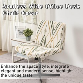 Floral Office Chair Covers Without Armrest Criss Cross Swivel Chair Cover Wide Back Office Chair Slipcovers