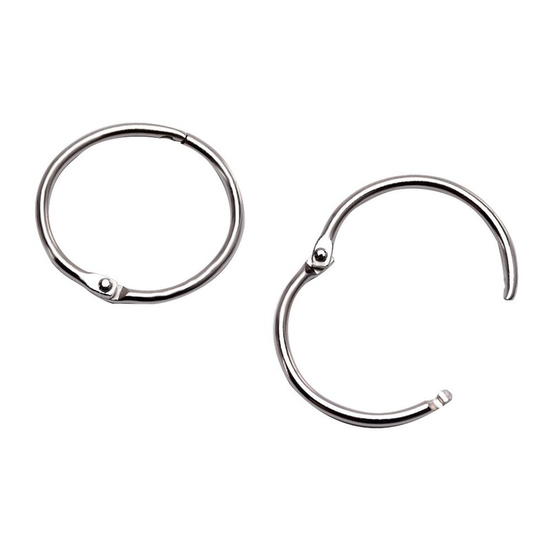 eBoot Metallringe für Buchbinder, lose Blätter, Silber, 3,8 cm, 10